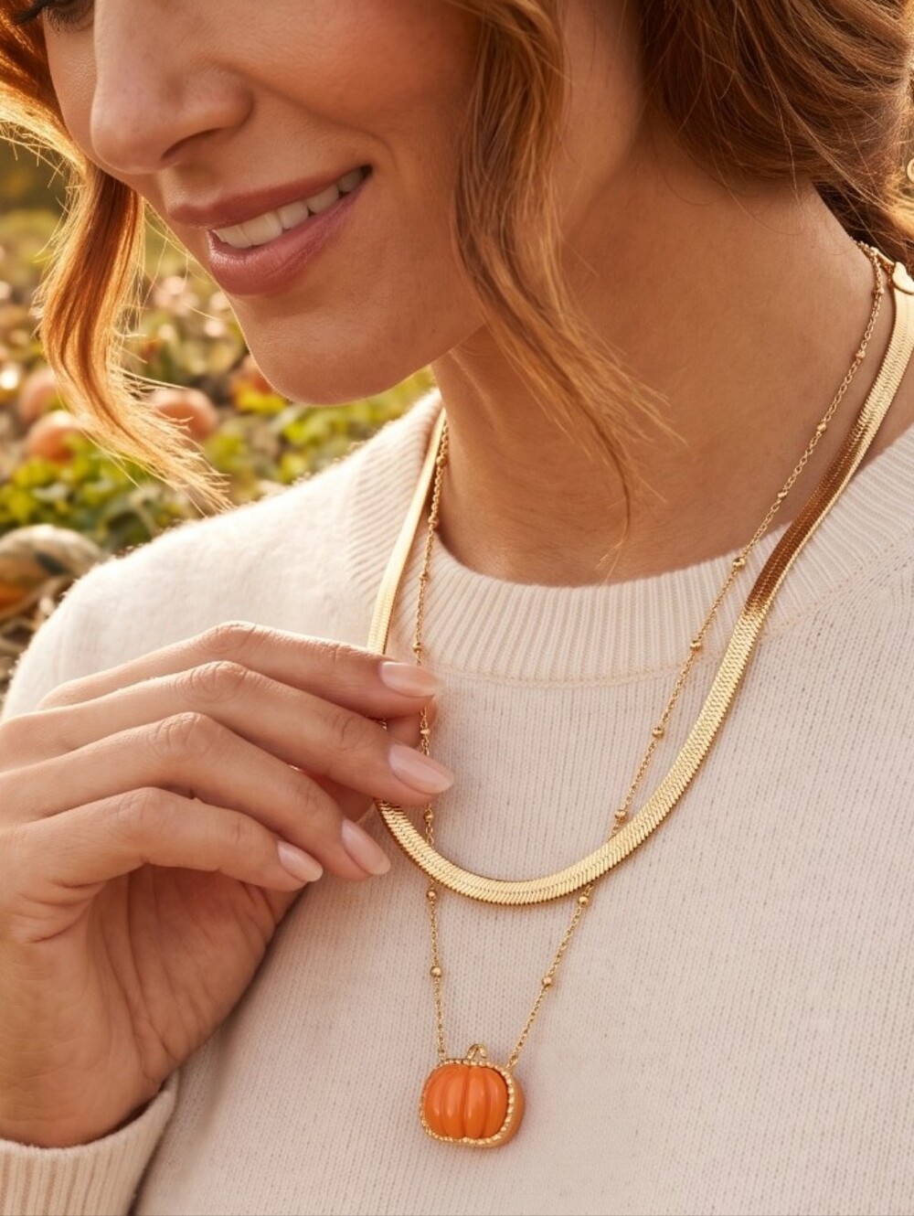 Kendra Scott Pumpkin Double Layered Necklace
